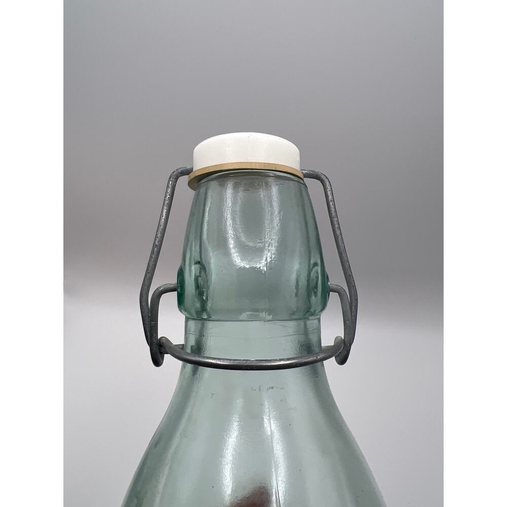 Vintage Absolute Pure Milk Glass Bottle Italy Swing Top Embossed Farmhouse 11" - Picture 8 of 9